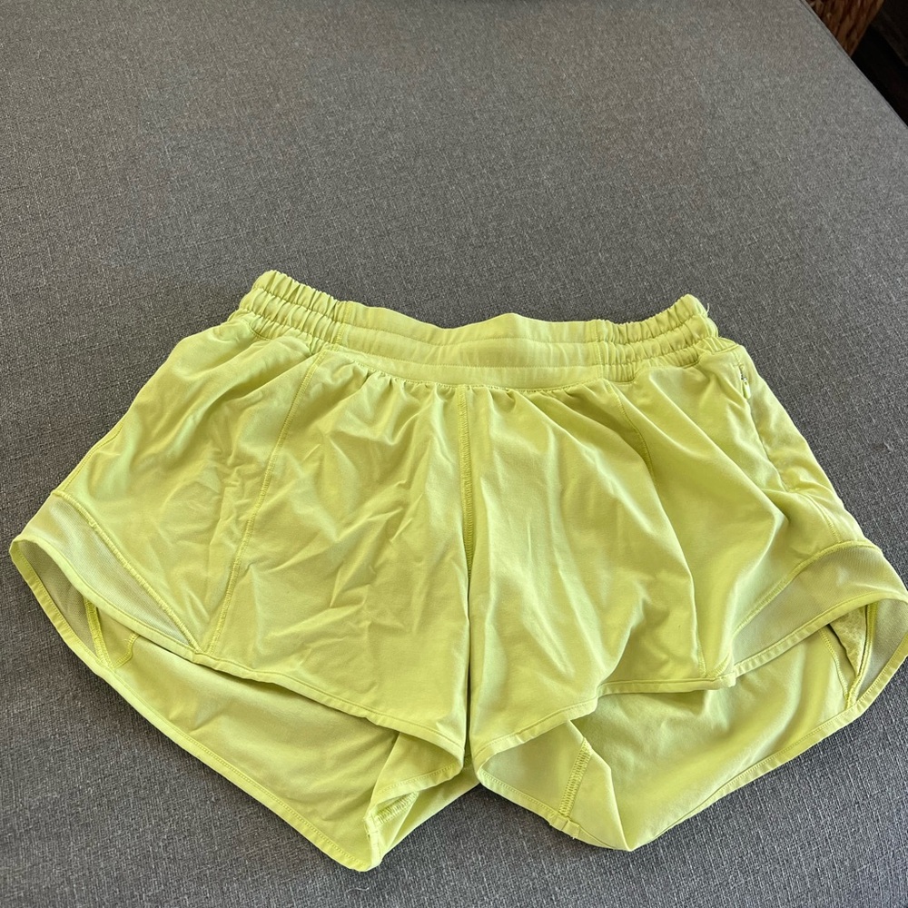Lululemon lime green hotty hot shorts